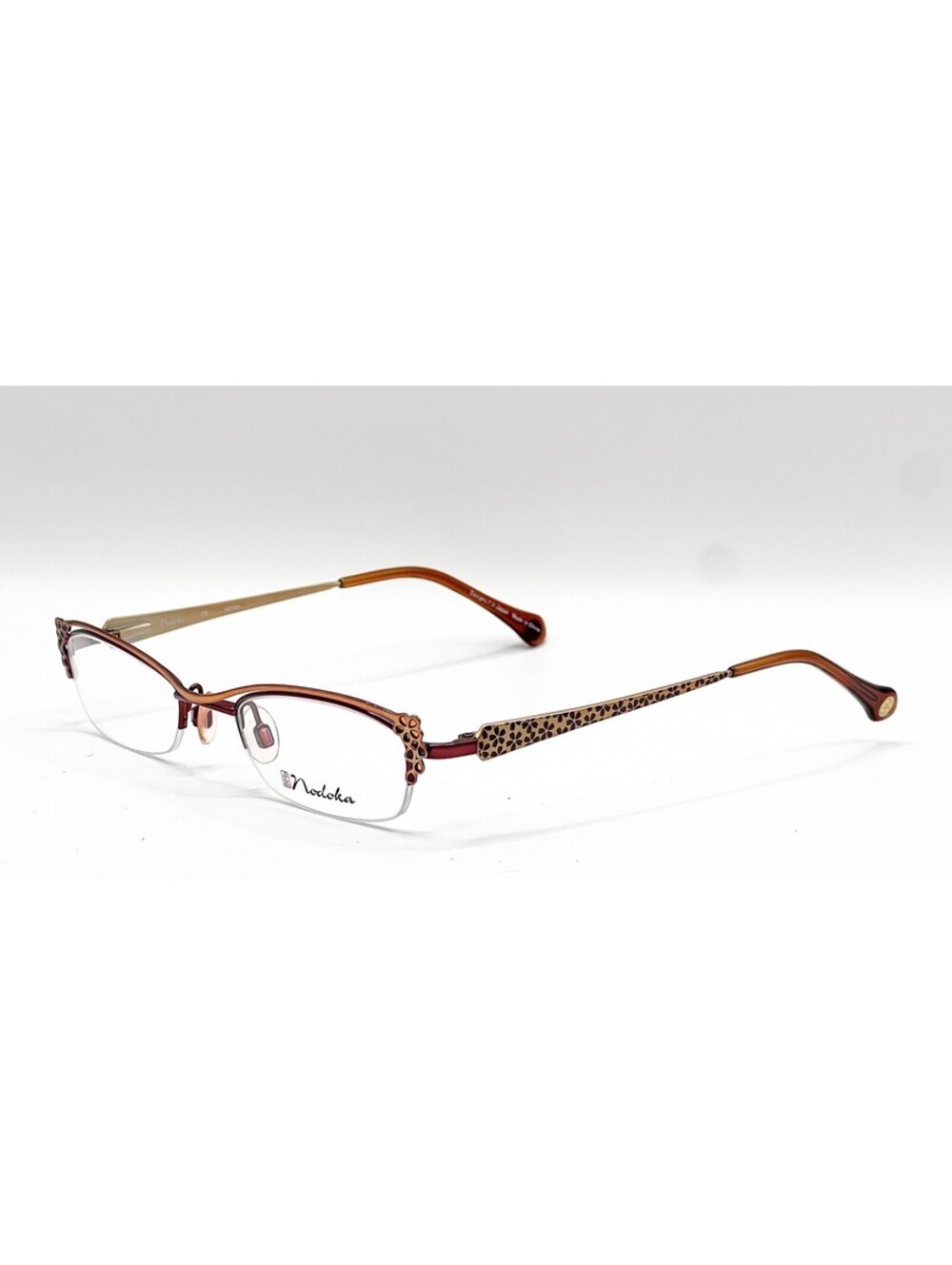 Nodoka ND10155 BR Brown Half Rim Authentic Eyeglass Frames 47-20